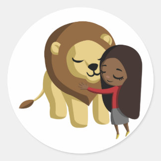 Zoe en Peanut de Leeuw Ronde Sticker