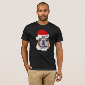 Zoe English Bulldog Kerstmuts Hond Groot T-shirt (Voorkant volledig)