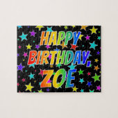 ZOE First Name, Fun "HAPPY BIRTHDAY" Legpuzzel (Horizontaal)