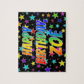 ZOE First Name, Fun "HAPPY BIRTHDAY" Legpuzzel (Verticaal)