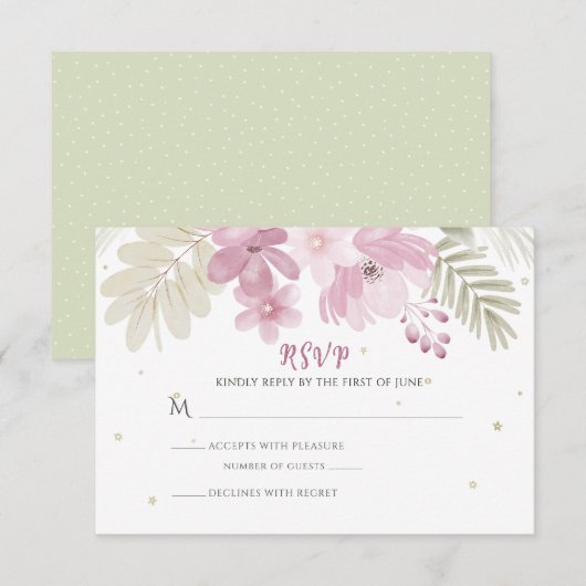 Zoe Flat Bedankt Notecard (Voorkant / Achterkant)