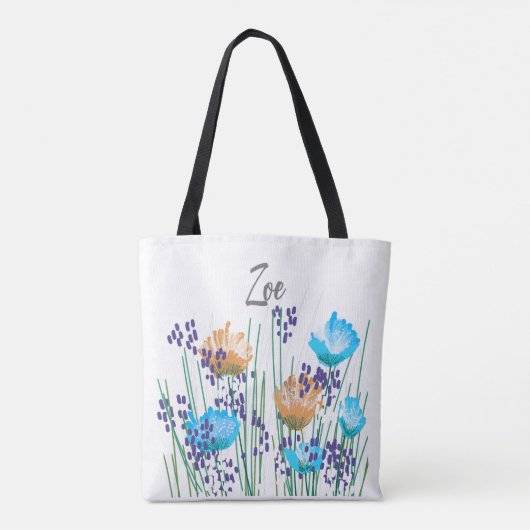 Zoe Floral Monogram Tote Bag (Achterkant)