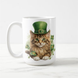 ZOE FLUFFY KAT AANGEKLEED VOOR ST. PATRICK'S DAG KOFFIEMOK