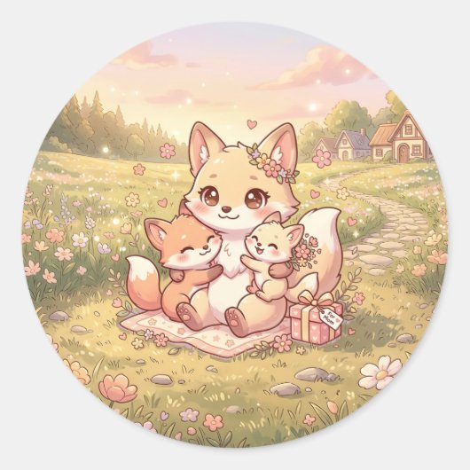 Zoe Fox Familie Sticker (Voorkant)