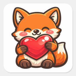 Zoe Fox Hart Sticker – Kawaii Vos Knuffelt 
