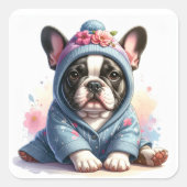Zoe Frans Bulldog Puppy Sticker (Voorkant)