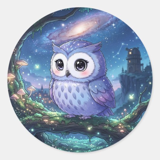 Zoe Galaxy Uil Sticker (Voorkant)