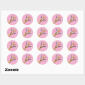 Zoe Giraf met Roze Bril Aesthetic Sticker (Vel)