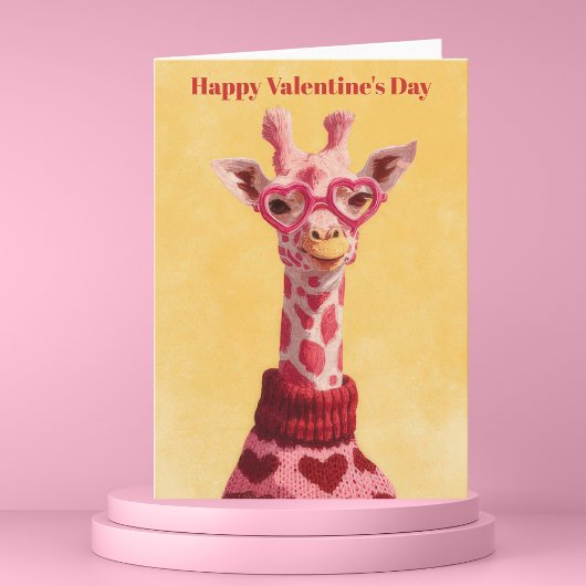 Zoe Giraffe Hartjes Pullover Valentijnsdag Kaart