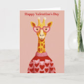 Zoe Giraffe Hartjes Pullover Valentijnsdag Kaart (Voorkant)