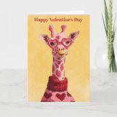 Zoe Giraffe Hartjes Pullover Valentijnsdag Kaart (Voorkant)