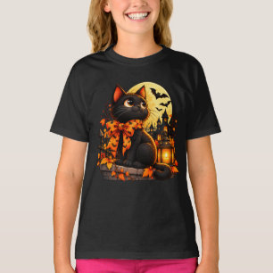 Zoe Halloweens Zwarte Kat Meisjes T-Shirt