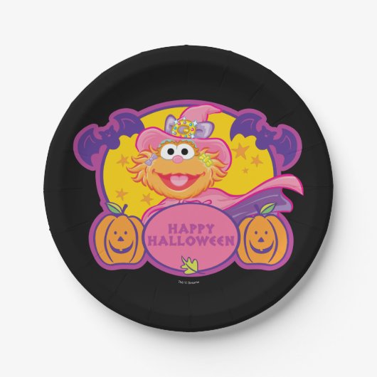 Zoe | Happy Halloween Papieren Bordje (Voorkant)