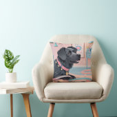 Zoe hond roze blauwe bling hond mama kussen (Stoel)
