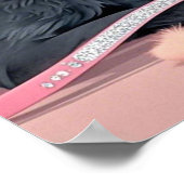 Zoe hond roze blauwe bling hond moeder poster (Hoek)