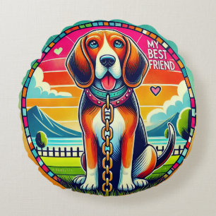 Zoe hond voor decoratie van de kinderkamer en slaa rond kussen