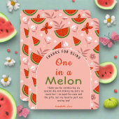Zoe in Melon Watermeloen Vlinders Bloemen Bedankkaart