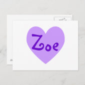 Zoë in Paars Briefkaart (Voorkant / Achterkant)