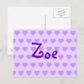 Zoë in Paars Briefkaart (Voorkant / Achterkant)