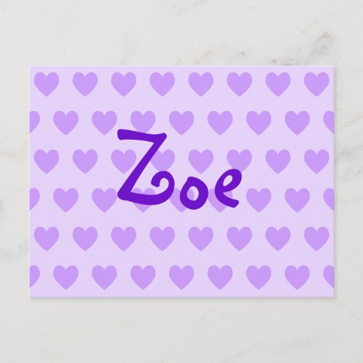 Zoë in Paars Briefkaart (Voorkant)