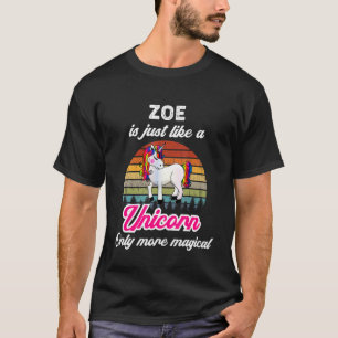 Zoe is als een unicorn grappny Women Girl Baby T-shirt