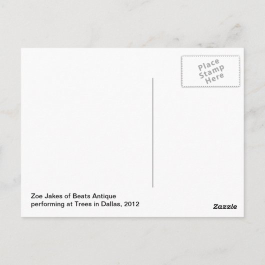 Zoe Jakes belly-danskaart Briefkaart (Achterkant)