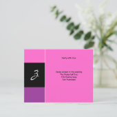 Zoe Joelle Pink Black Reception Kaart (Staand voorkant)