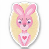 Zoe juffrouw konijn cartoon sticker (Voorkant)
