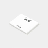Zoe karakter panda kinderenschool post-it® notes (Schuin)