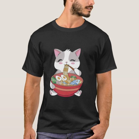 Zoe Kat Eet Ramennoedels T-shirt (Voorkant)