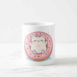 Zoe Kat in Donut Kawaii Zoete Ontwerp Koffiemok