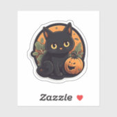 Zoe Kat met Pompoen Sticker (Vel)