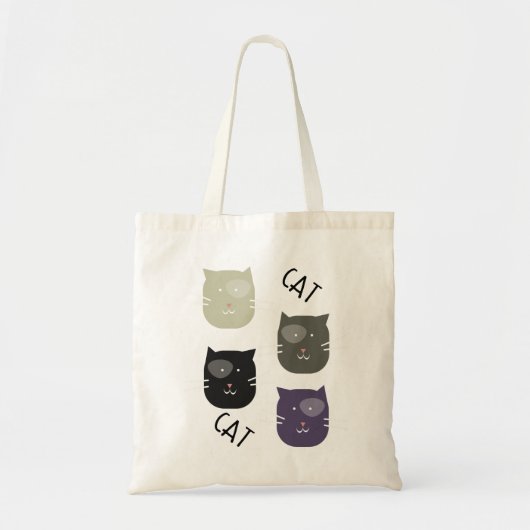 Zoe Kat met Vlekken en Tekst Bibliotheek Tote Bag (Voorkant)