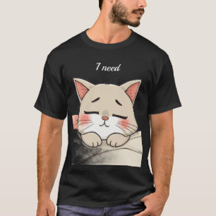 Zoe Kat Slapend Ik Heb een Slaapje Nodig Kawaii Ku T-shirt
