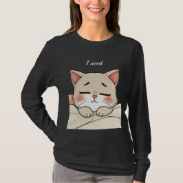 Zoe Kat Slapend Ik Heb een Slaapje Nodig Kawaii Ku T-shirt
