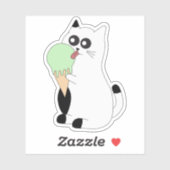 Zoe Kat Sticker; Kitten Ijsje Eet Sticker (Vel)