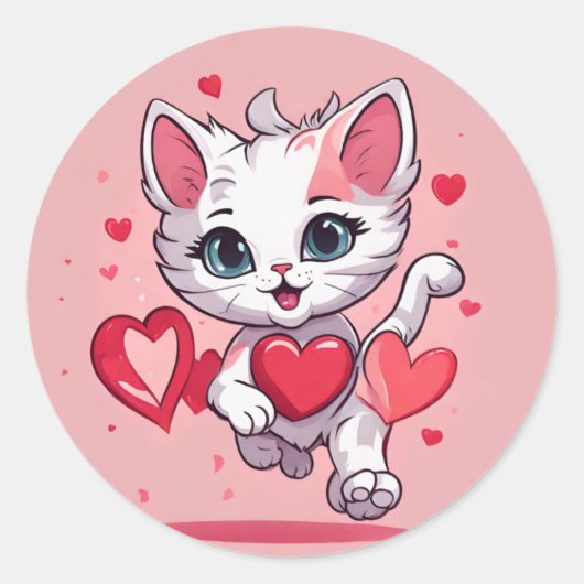 Zoe Kat Valentijnsdag Sticker (Voorkant)