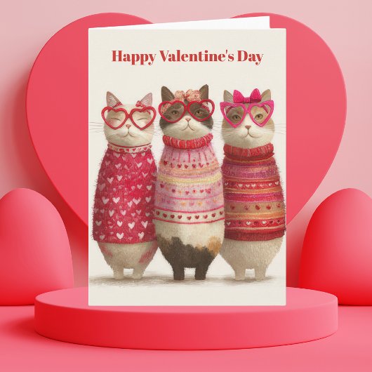 Zoe Katten Hartentrui Valentijnsdag Kaart
