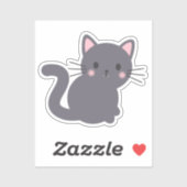 Zoe Kawaii Grijze Kat Sticker (Vel)