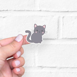 Zoe Kawaii Grijze Kat Sticker