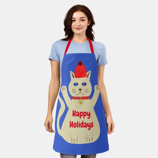 Zoe Kerstkat Op Maat Schort (Gedragen)