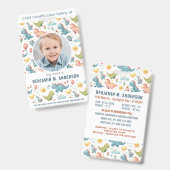 Zoe Kidds Dinosaur Kleurrijke Aangepaste Foto Kind Badge (Voor- en achterkant)