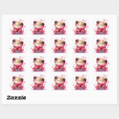 Zoe Kikker Valentijnskaart Vierkante Sticker (Vel)