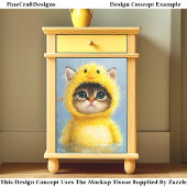 Zoe Kitten Gekleed Als Gele Eend DL4L Decoupage Tissuepapier