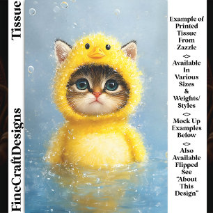 Zoe Kitten Gekleed Als Gele Eend DL4L Decoupage Tissuepapier