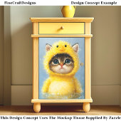 Zoe Kitten Gekleed Als Gele Eend DL4R Decoupage Tissuepapier