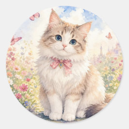 Zoe Kitten in een bloementuin Sticker