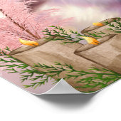 Zoe Kitten in Paarse Jurk Bloemrijke Kunst Kinderk Poster (Hoek)