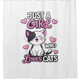 Zoe Kitten & Roze Harten Douchegordijn