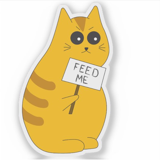 Zoe Kitten Sticker; Hongerige Kat Sticker (Voorkant)